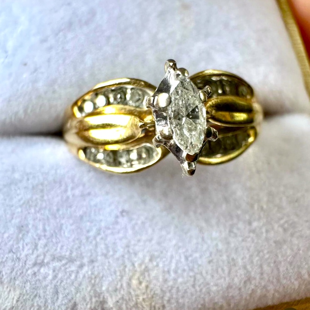 Vintage marquise🌸 cute diamond Ring💍